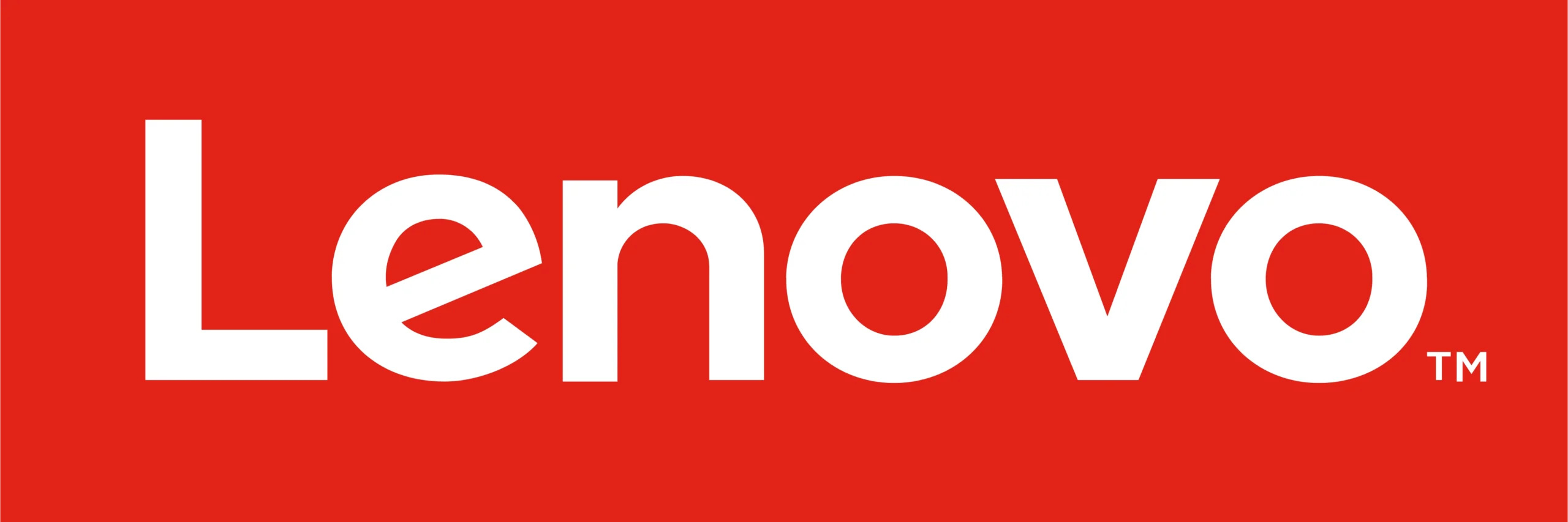 Red Lenovo logo.