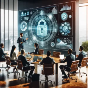 Business cybersecurity layers risk assessment.