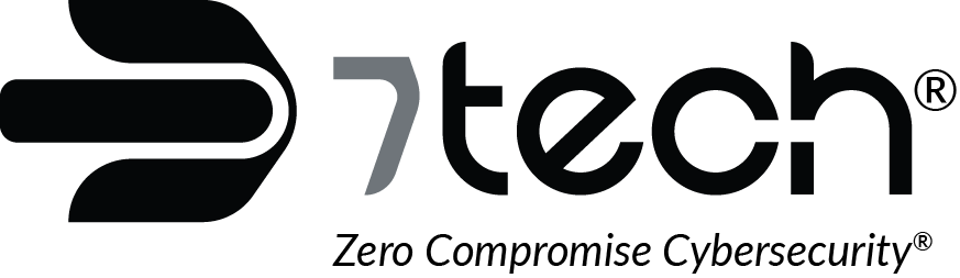 7tech logo side grey and black with registered Trade mark and tag line.