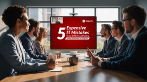 executives watching 5 expensive IT mistakes SMBs make webinar.