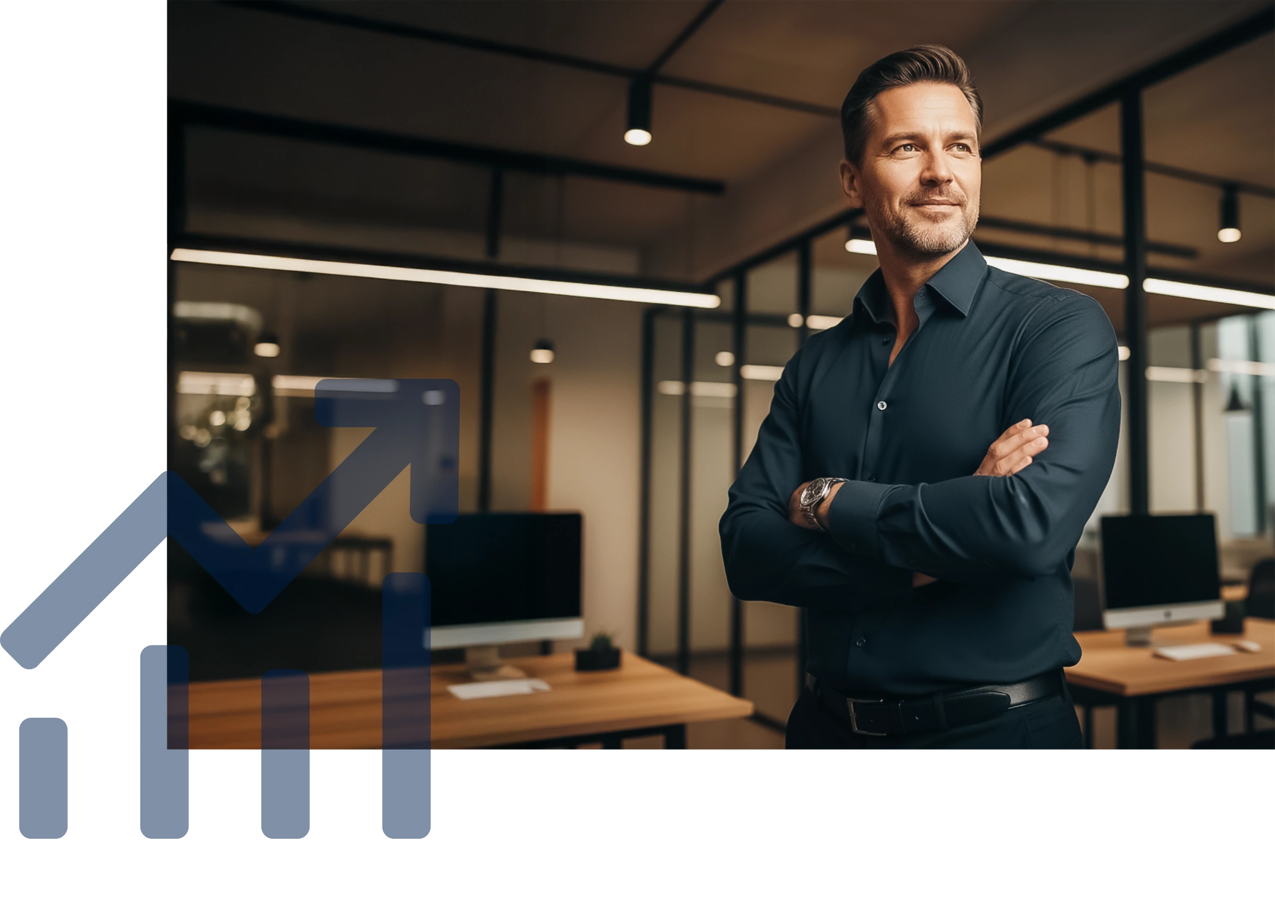 Small business CEO feeling confident about technology.