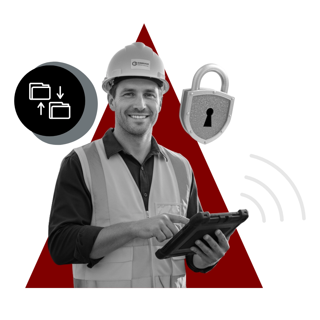 Construction IT services working onsite.