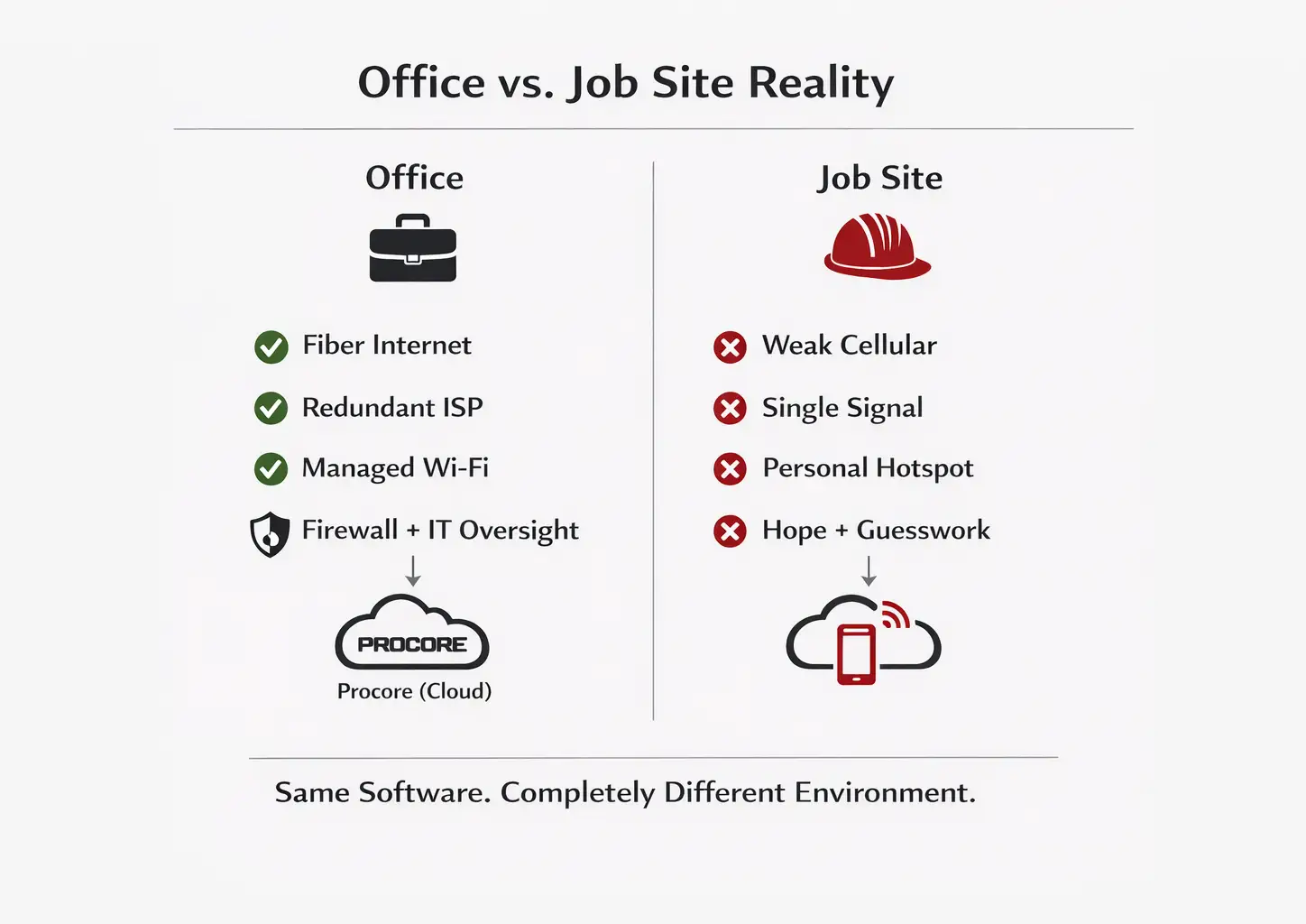 Office versus job site reality