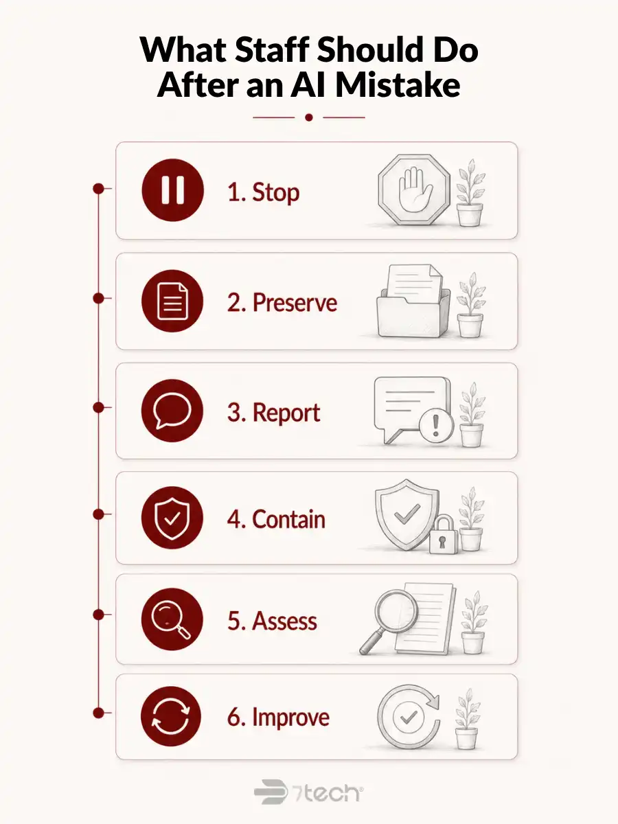 AI mistake response steps