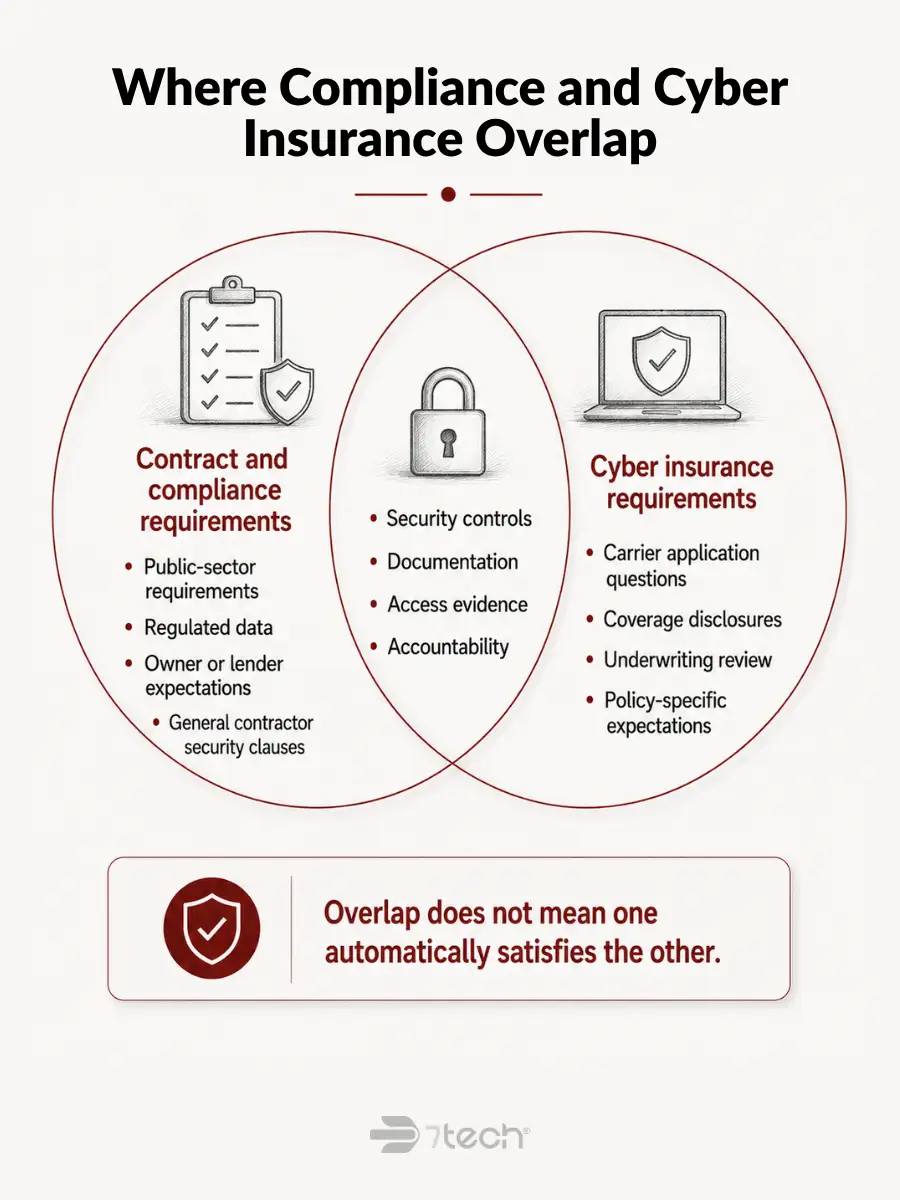 Compliance and cyber insurance overlap diagram