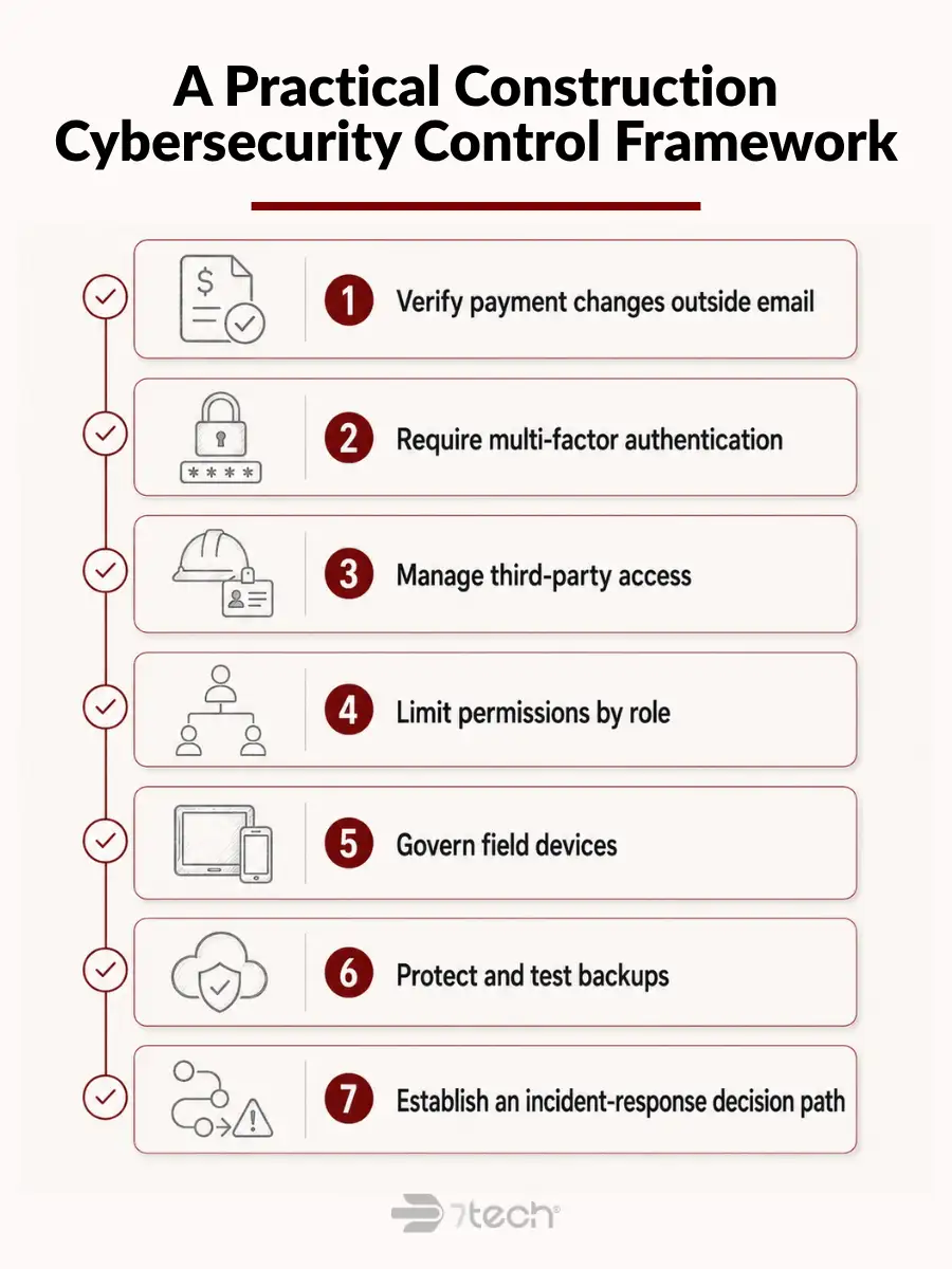 Seven practical controls for construction cybersecurity risk reduction