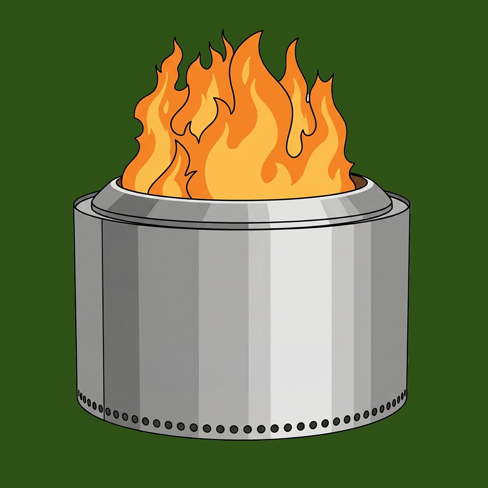 Illustration of a smokeless fire pit.