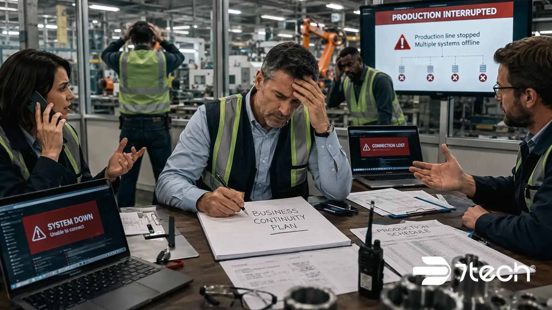 Business continuity planning for manufacturing during downtime