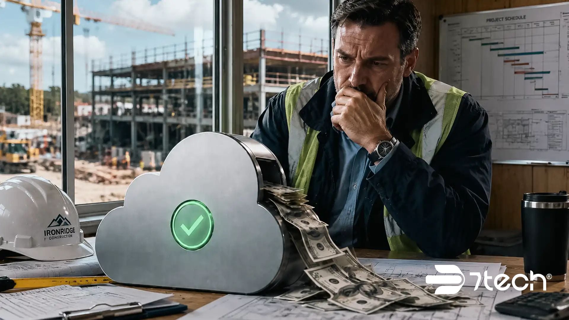 Backup assumptions construction companies make with money spilling from cloud.