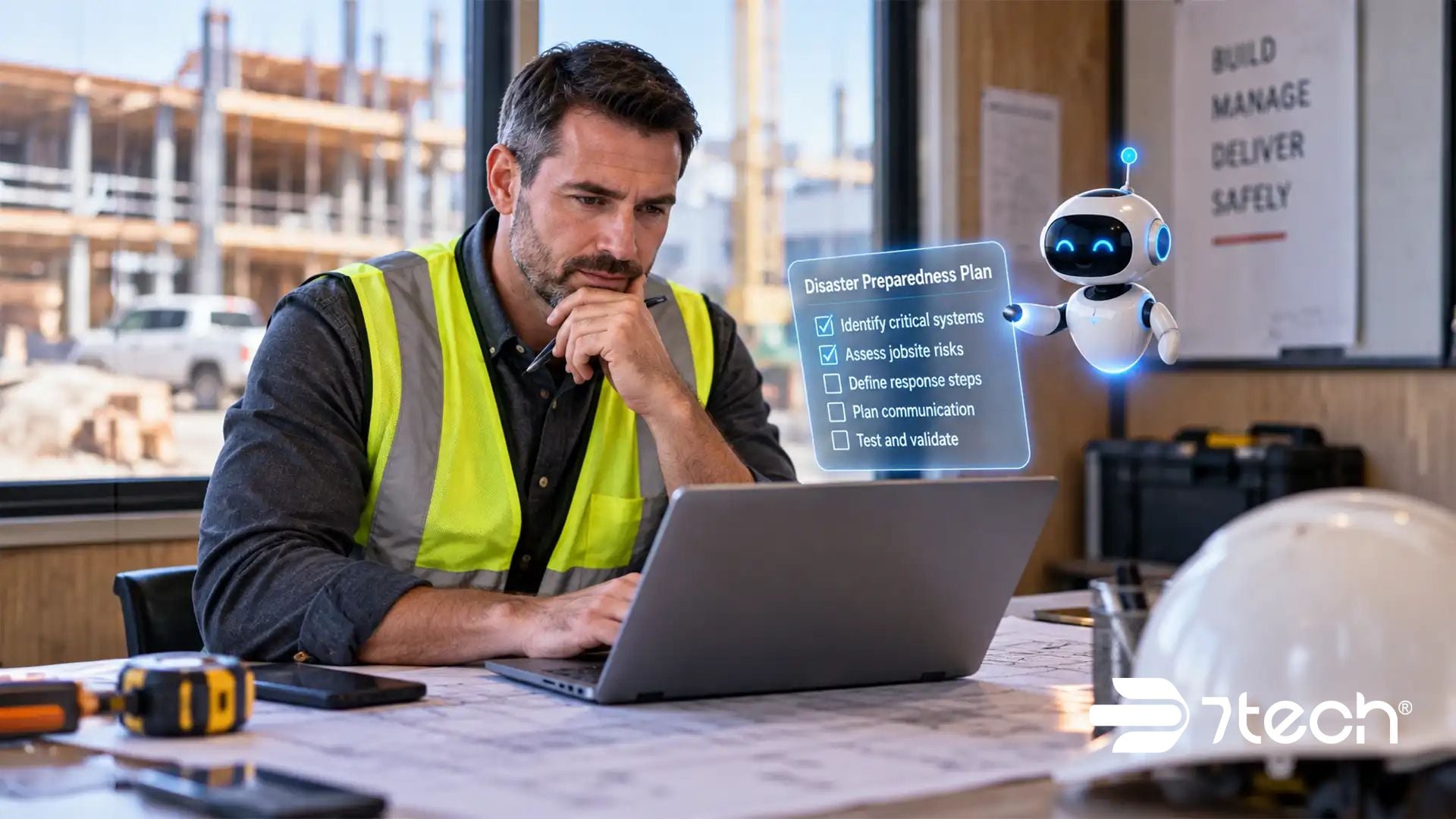 Construction leader using AI for disaster preparedness planning