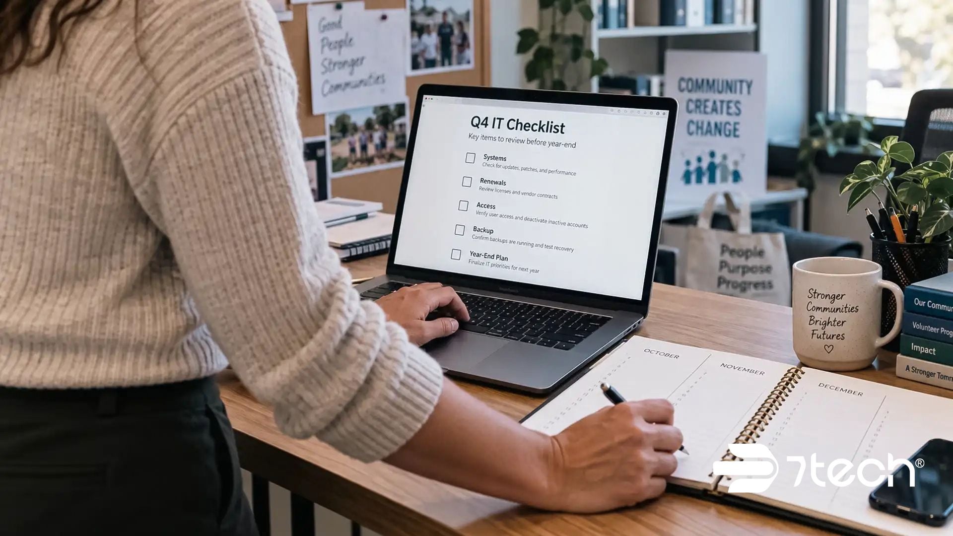 Nonprofit leader reviews Q4 IT checklist.