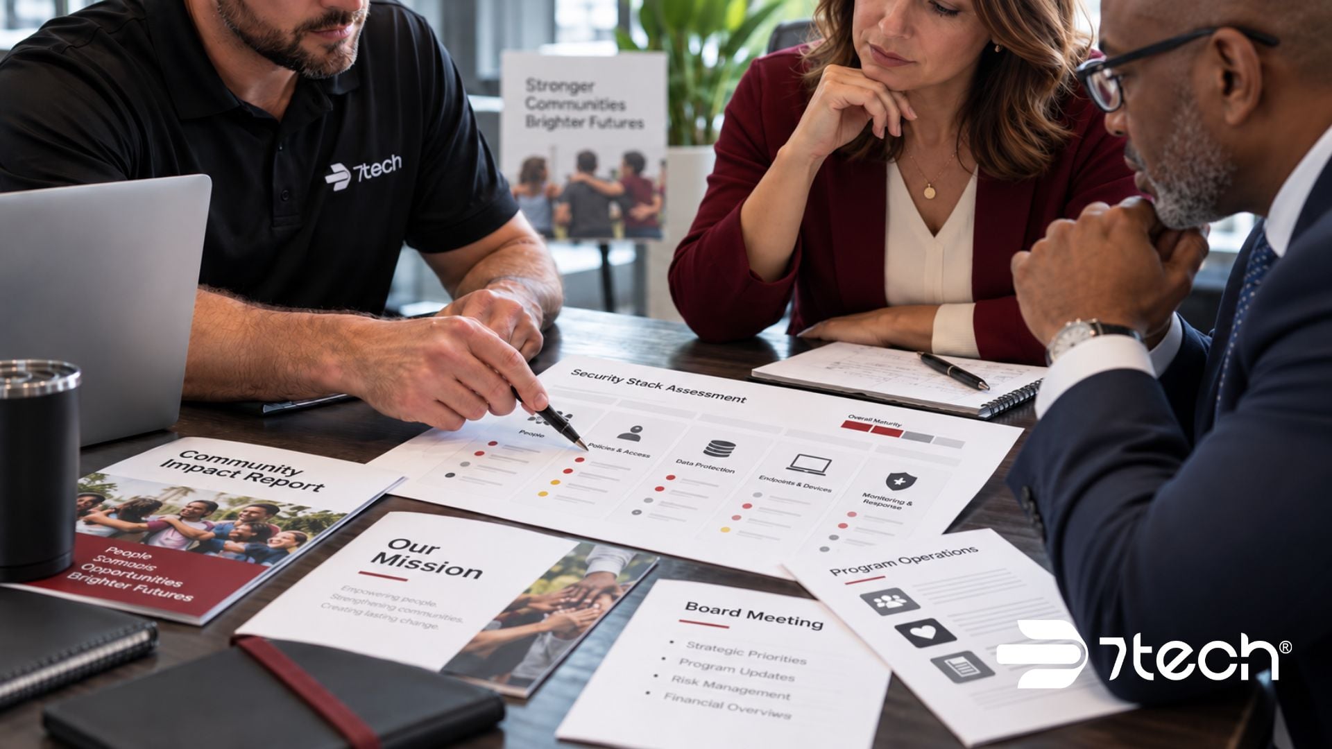 Nonprofit leaders review security stack assessment